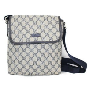 GUCCI GG Plus Shoulder Bag Navy Blue Beige Tan Messenger